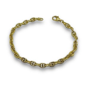 Silver marine mesh bracelet, golden silver men&#39;s bracelet, oval marine link bracelet, golden silver marine mesh bracelet