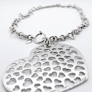 Necklace with hearts handmade, 925 silver woman, love, heart, fashion jewels, italian, heart pendant, handmade, design, image 2