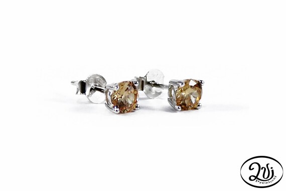 Yellow Earrings, Yellow Stone Earrings, 925 Sterling, Silver