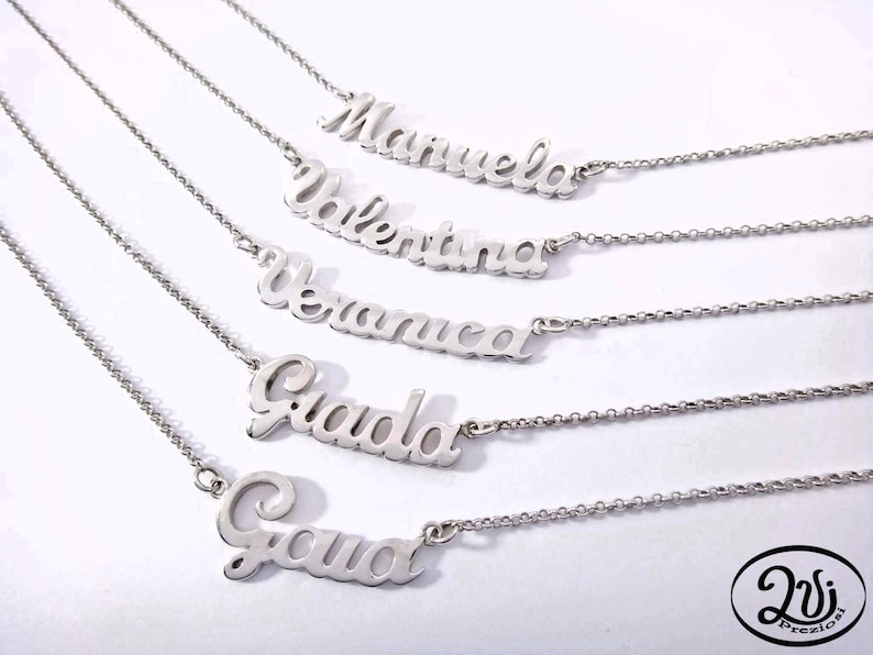 Silver name, Silver name necklace, Custom name, Fashion accessories, Fashion name, Handmade jewelry, Italian, Silver jewel, Name necklace, image 1