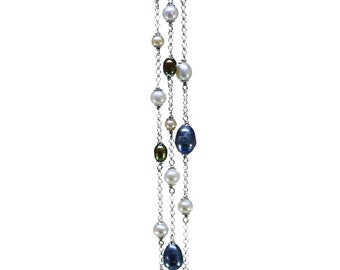 bracelet , handmade, bracelet with freshwater pearl, and 925 silver, white pearl, silver bracelet, fashion bracelet, black pearl