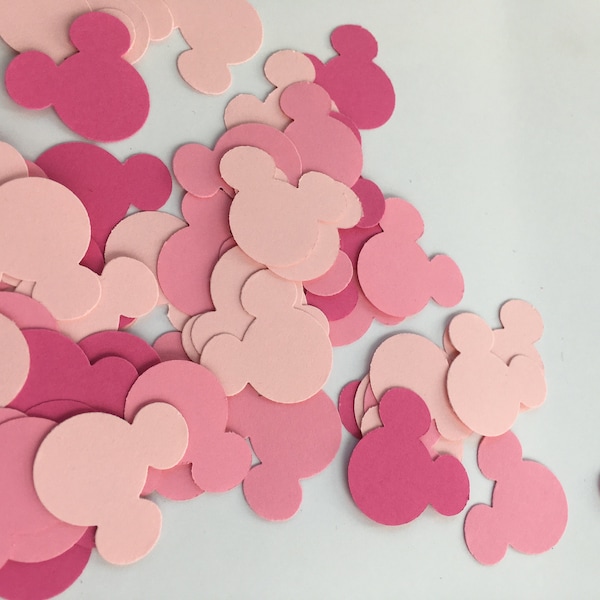 150 st. minnie mouse confetti, tafeldecoratie, feestdecoratie, verjaardag, babyborrel (3 tinten roos)