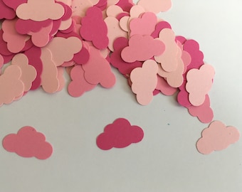 200 pcs pink cloud confetti/die-cuts, party decoration, wedding, birthday, baby shower, favor tags