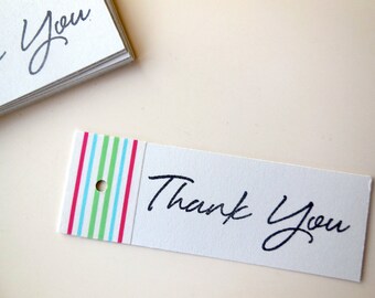 20 Thank you tags, light grey with washi tape, wedding thank you tags, baby shower, favors, engagement party, gift tags