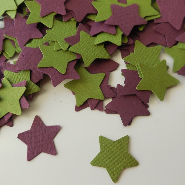 200 pcs colored star confetti, party decoration, table decoration (green/bordeaux) - ready to ship