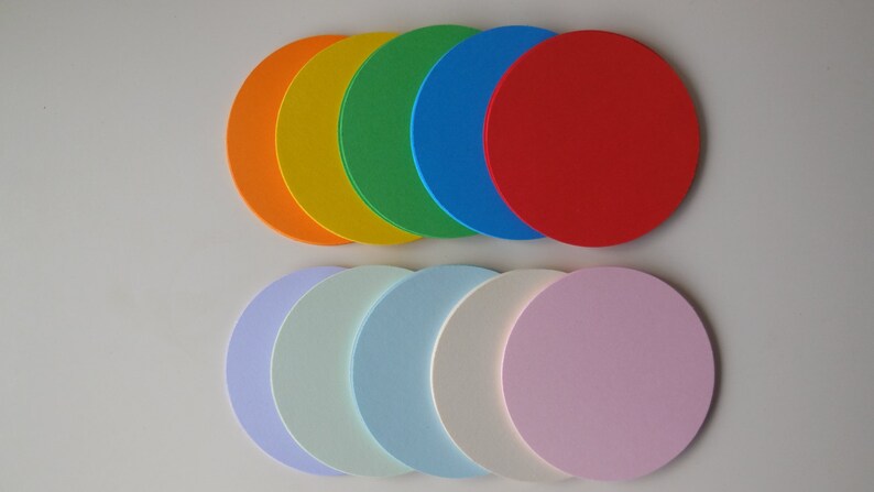 Wählen Sie Ihre Farbe 50 runde 3-Zoll-Stanzformen, für Scrapbooking, Kartenherstellung, Etiketten, Basteln, versandfertig Bild 4