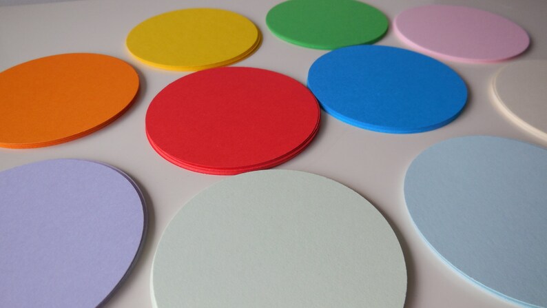 Pick color 50 3 inch circle die cuts, for scrapbooking, card making, tags, crafting ready to ship image 3