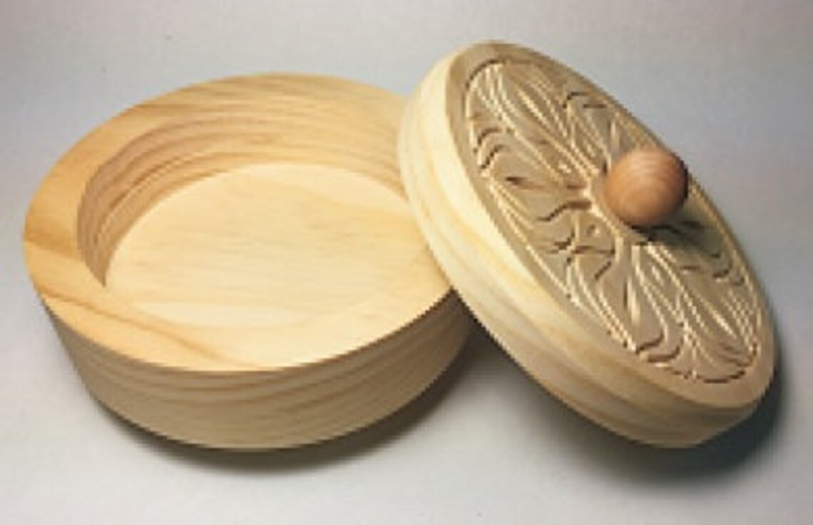 Caja de Keepsake de Madera Redonda Etsy