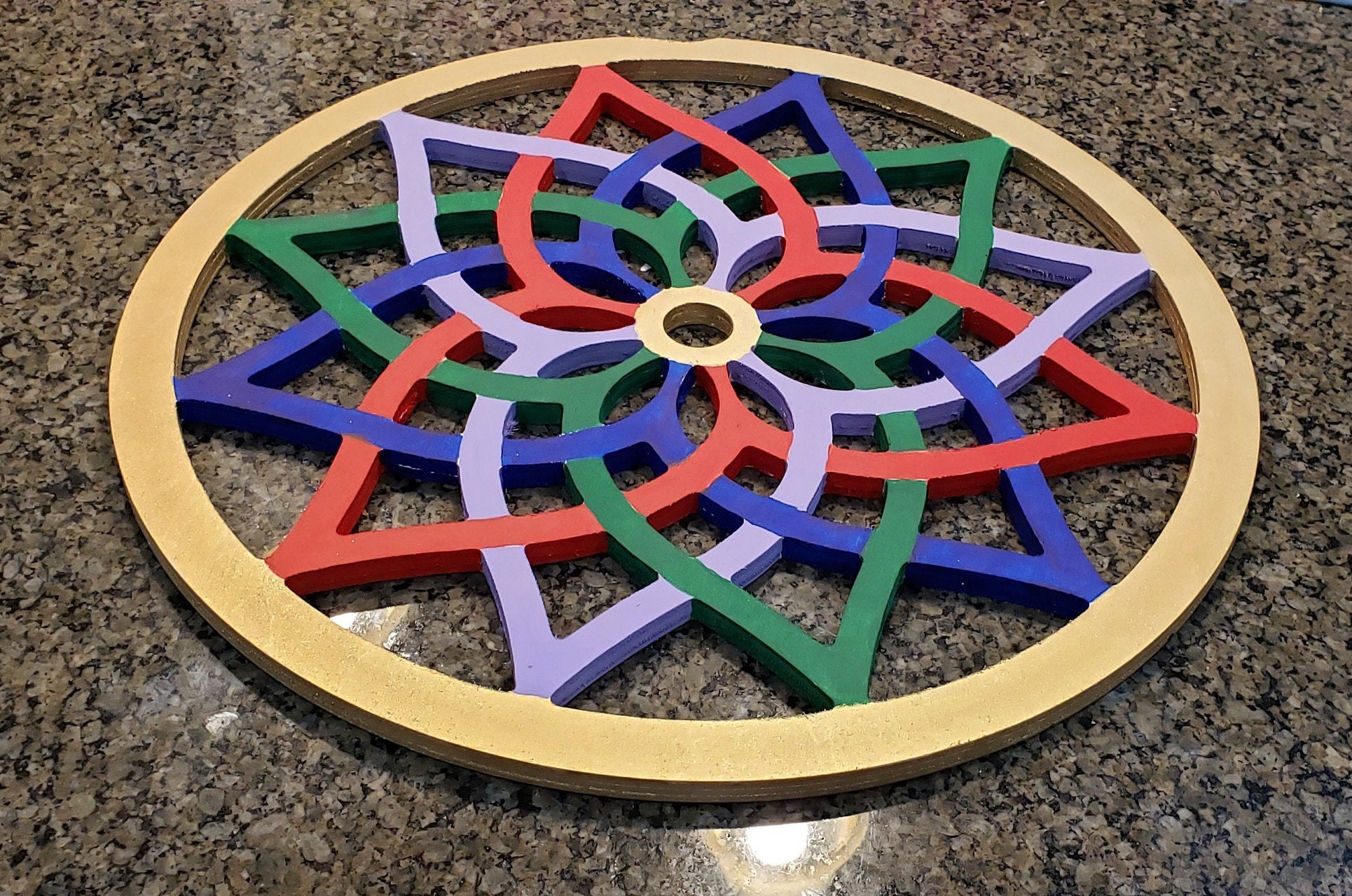 Arte colgante de pared mandala de madera sin pintar de 19 | Etsy