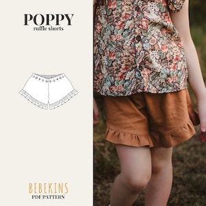 POPPY Ruffle Shorts PDF Sewing Pattern/A4/A0/Projector files - Bebekins Patterns