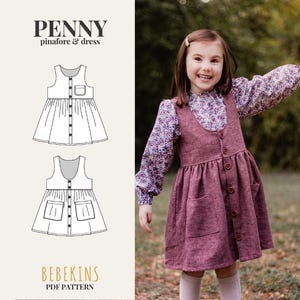 Patrón de costura fácil de pinguino y vestido (PDF, A4, A0, archivos para proyector) - Bebekins Patterns