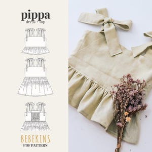 Pippa tie-shoulder dress or top PDF Sewing Pattern/A4/A0/Projector files - Bebekins Patterns