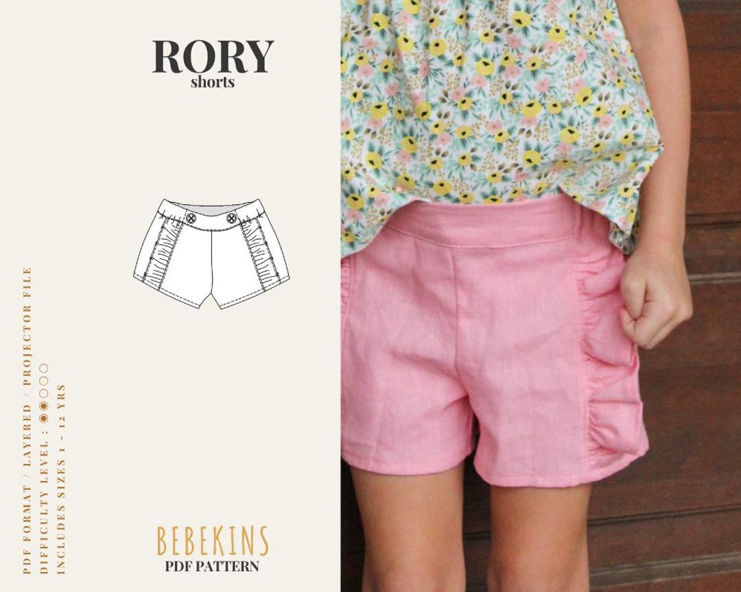 RORY Ruffle Shorts PDF Sewing Pattern/a4/a0/projector Files