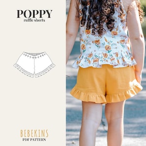 EASY Ruffle Shorts PDF Sewing Pattern/A4/A0/Projector files - Bebekins Patterns POPPY