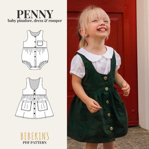 EASY Baby Penny Pinny, Dress & Romper Newborn-12YRS PDF Sewing Pattern/A4/A0/Projector files - Bebekins Patterns