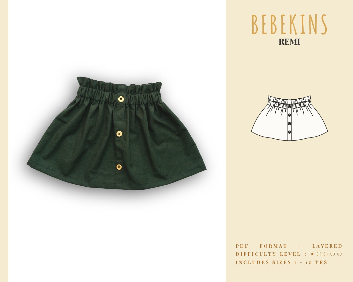 Easy Skirt PDF Pattern - Etsy
