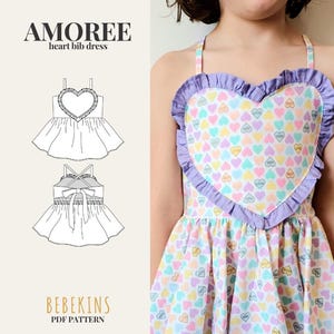 AMOREE Heart Ruffle Dress PDF Sewing Pattern/A4/A0/Projector files - Bebekins Patterns
