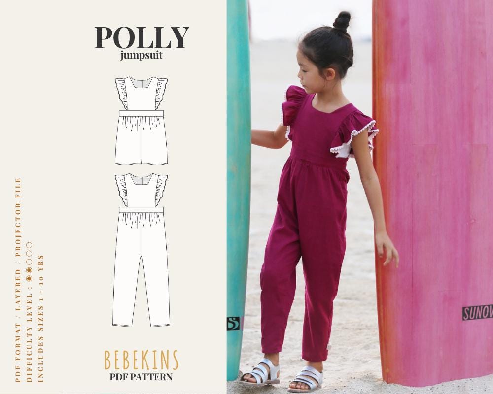 Polly Shortsuit/Pantsuit PDF Sewing Pattern/A4/A0/Projector files - Bebekins Patterns