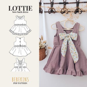 Tie Back Dress PDF Sewing Pattern/A4/A0/Projector files - Bebekins Patterns
