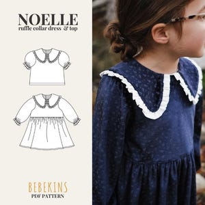 Noelle Ruffled Collar Dress  PDF Sewing Pattern/A4/A0/Projector files - Bebekins Patterns