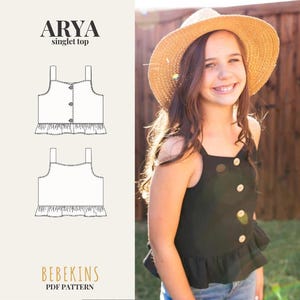 ARYA Singlet Top Easy PDF Sewing Pattern/A4/A0/Projector files - Bebekins Patterns