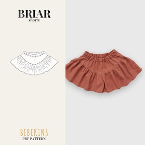 BRIAR Ruffle Shorts EASY PDF Sewing Pattern/A4/A0/Projector files - Bebekins Patterns