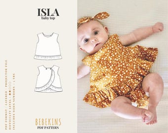 ISLA Baby Tulip Back Swing Top PDF Sewing Pattern/A4/A0/Projector files - Bebekins Patterns