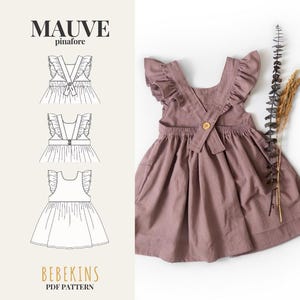 Mauve Pinafore PDF Sewing Pattern/A4/A0/Projector files - Bebekins Patterns
