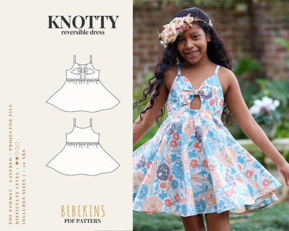 Pdf-patroon jurk gestrikte voorkant Nederland