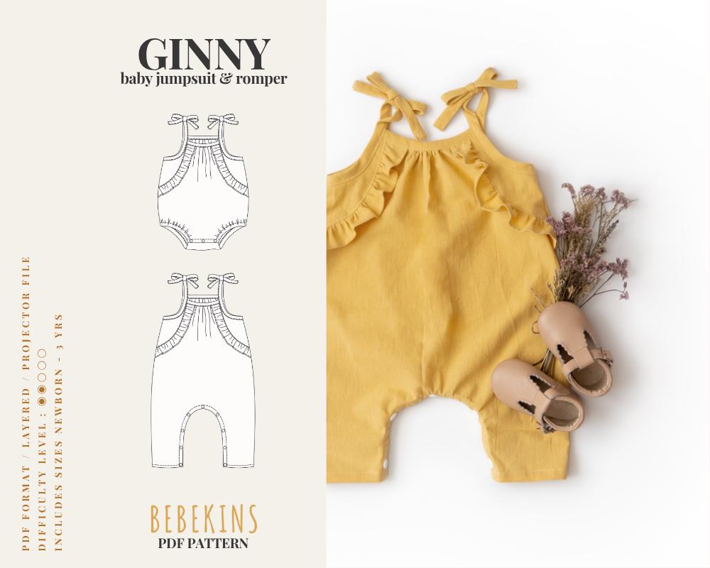 Ruffle Romper PDF Sewing Pattern/a4/a0/projector Files - Bebekins ...