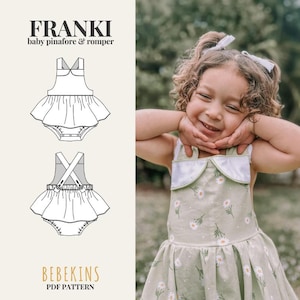 FRANKI Baby Pinny & Romper PDF Sewing Pattern/A4/A0/Projector files - Bebekins Patterns