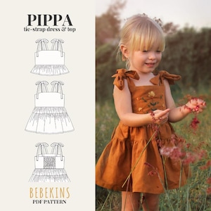 Pippa tie-shoulder dress or top PDF Sewing Pattern/A4/A0/Projector files - Bebekins Patterns