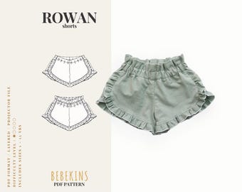 Ruffle Shorts PDF Sewing Pattern/A4/A0/Projector files - Bebekins Patterns