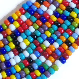 1/0 Opaque Seed Bead Mix, Large Czech Seed Beads, Rainbow Color Mix