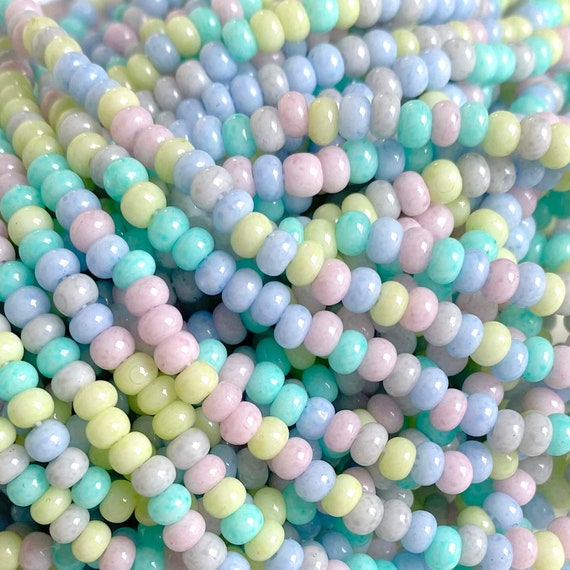 Czech Seed Beads 6/0 Pastel Seed Bead Mix, Cotton Candy Pastel Terra Mix, Czech Beads