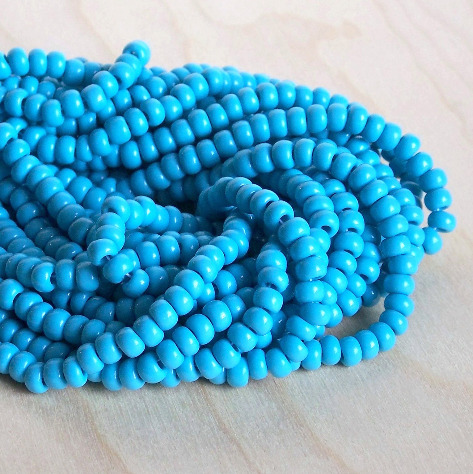 1/0 Turquoise Blue Czech Glass Seed Beads * Large Seed Beads