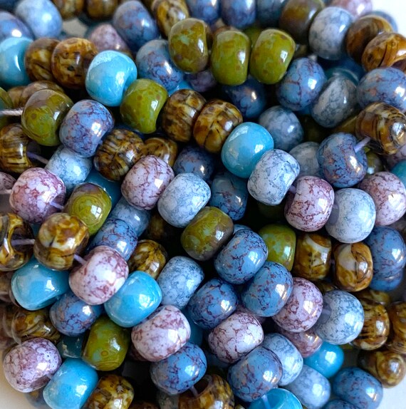 Hydrangea Color Mix 2/0 Large Picasso Seed Bead Mix, Boho Preciosa Beads 6mm