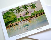 Art Card, Blank Note Cards "Bayside" Lisa Huntington Artist, Fine Art Cards, Greeting Cards, Notecards, Seascape Art, Tropical Art Card