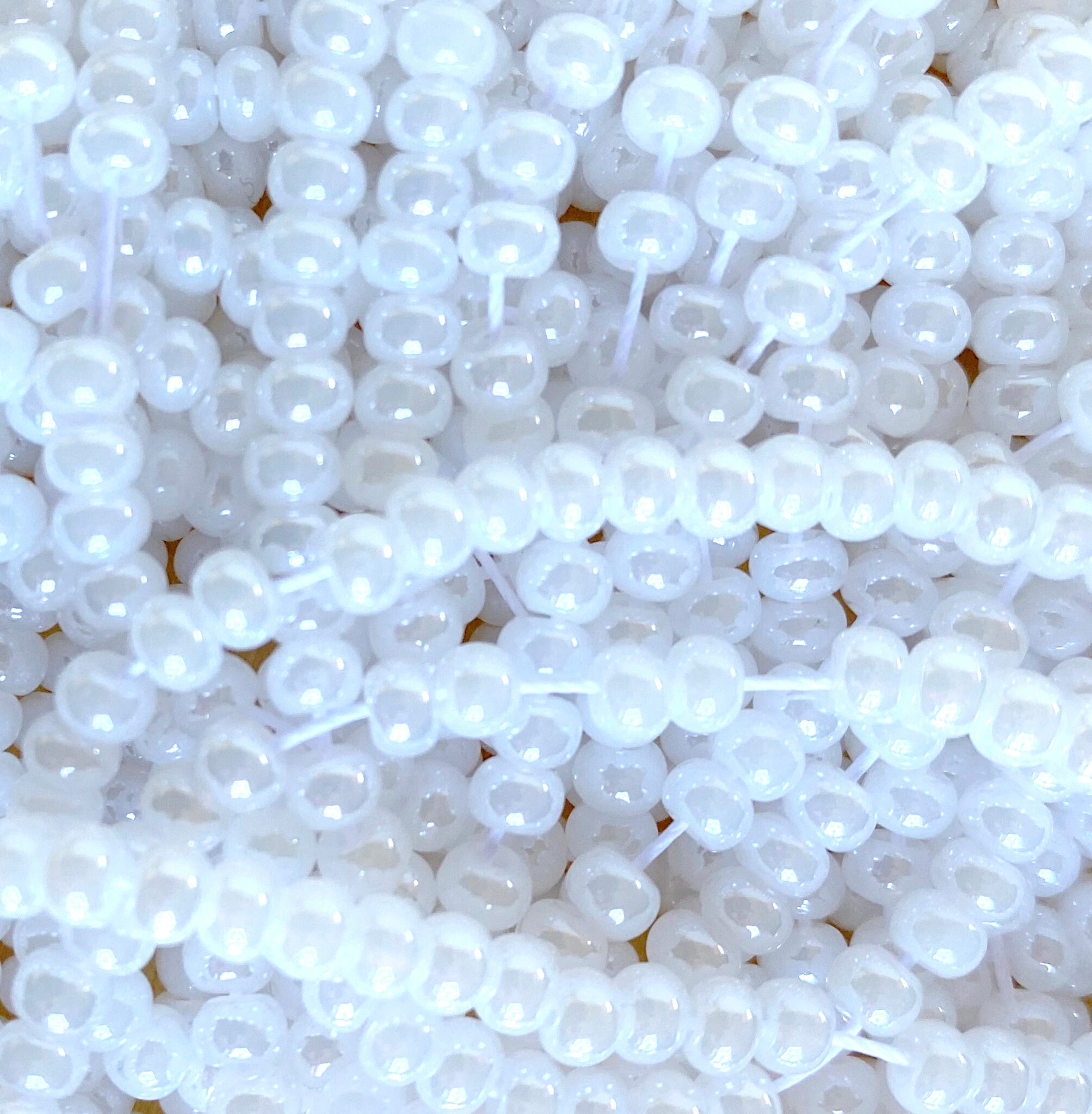 6/0 Pearl White Czech Seed Beads, 4mm Preciosa Czech Glass