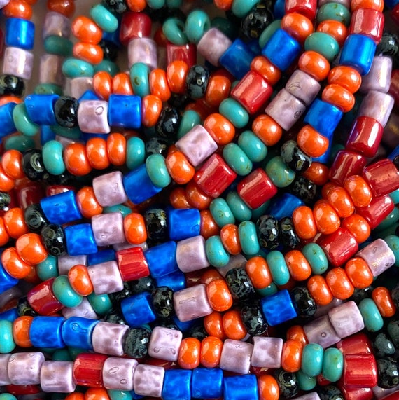 Picasso Aged Czech Beads, Junkanoo 6/0 7/0 Tube and Seed Bead Mix, Preciosa