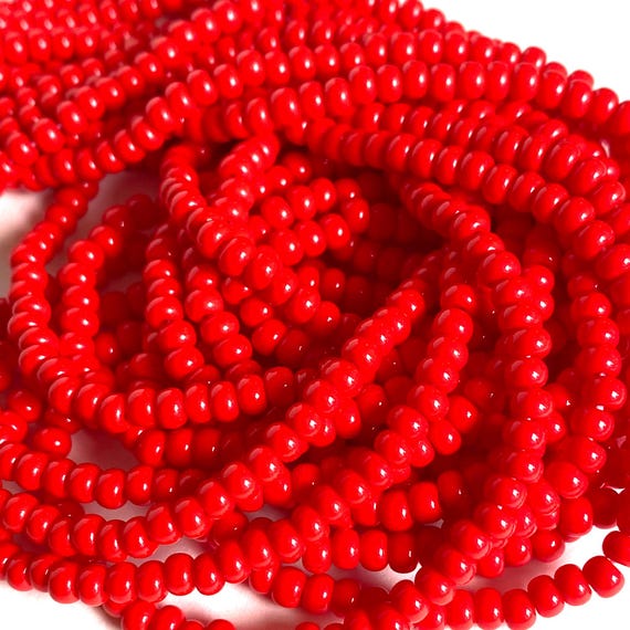 Light Red Opaque  6/0 Czech Seed Beads, 4mm Preciosa