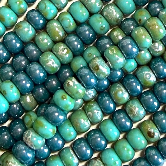 Seaside Mix Picasso Czech Glass Seed Beads 4/0 – Beachy, Boho Jewelry Making (5mm, 18" strand)