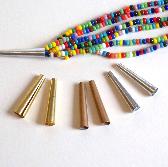 1 Cone Beads Silver Satin Tin Cone Beads Brass Cone Etsy