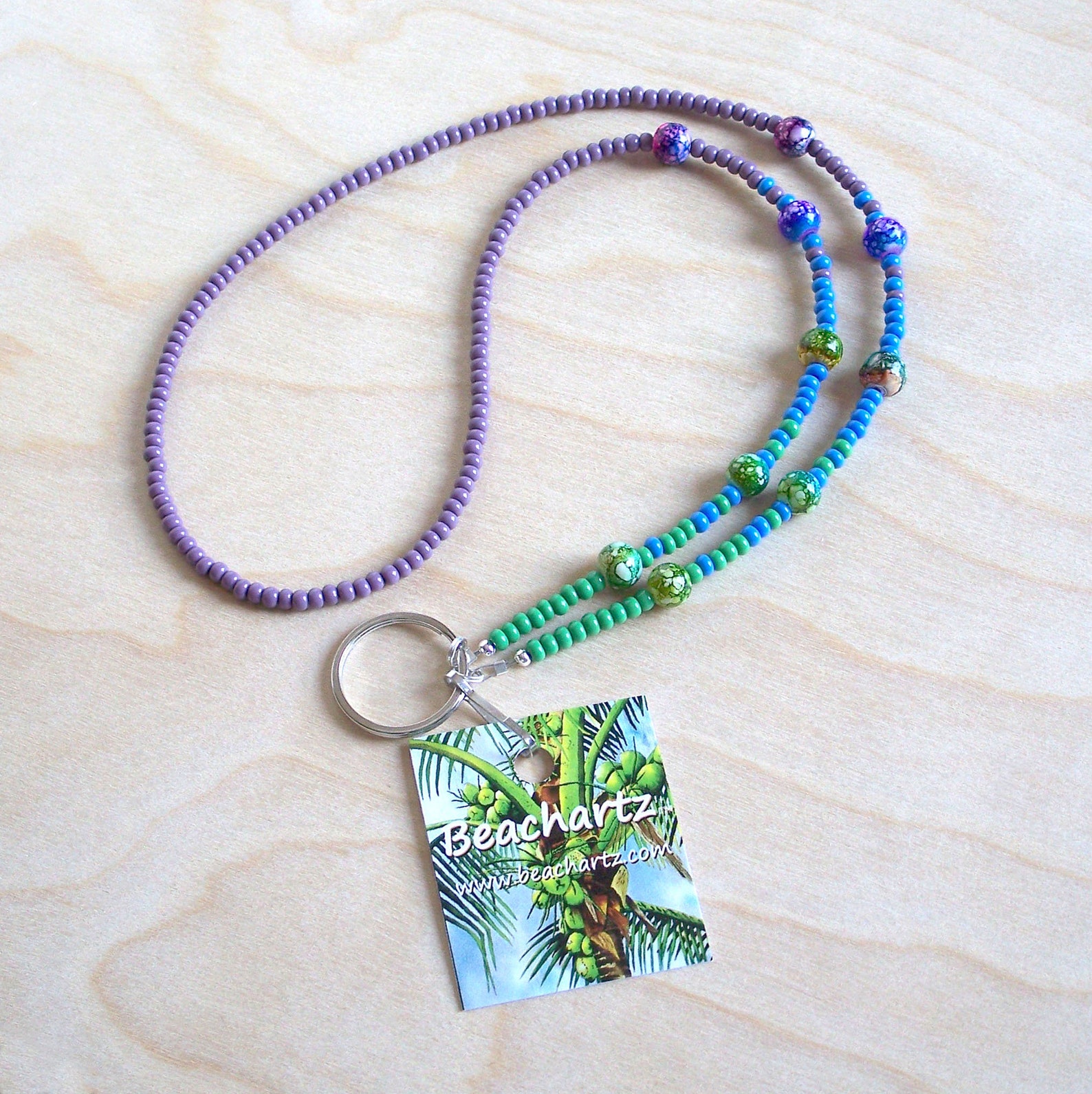 Boho Beaded Lanyard Beach Lanyard Boho Lanyard Beaded I.D. Etsy