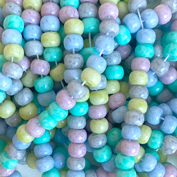 Large Seed Beads 2/0 Candy Color Light Picasso Boho, Candycore Beads 6.5mm, Macrame Beads, Preciosa