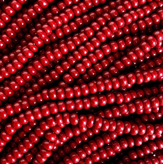 6/0 Opaque Rust Brown Czech Glass Seed Beads, 4mm Preciosa Medium Brown Seed Beads
