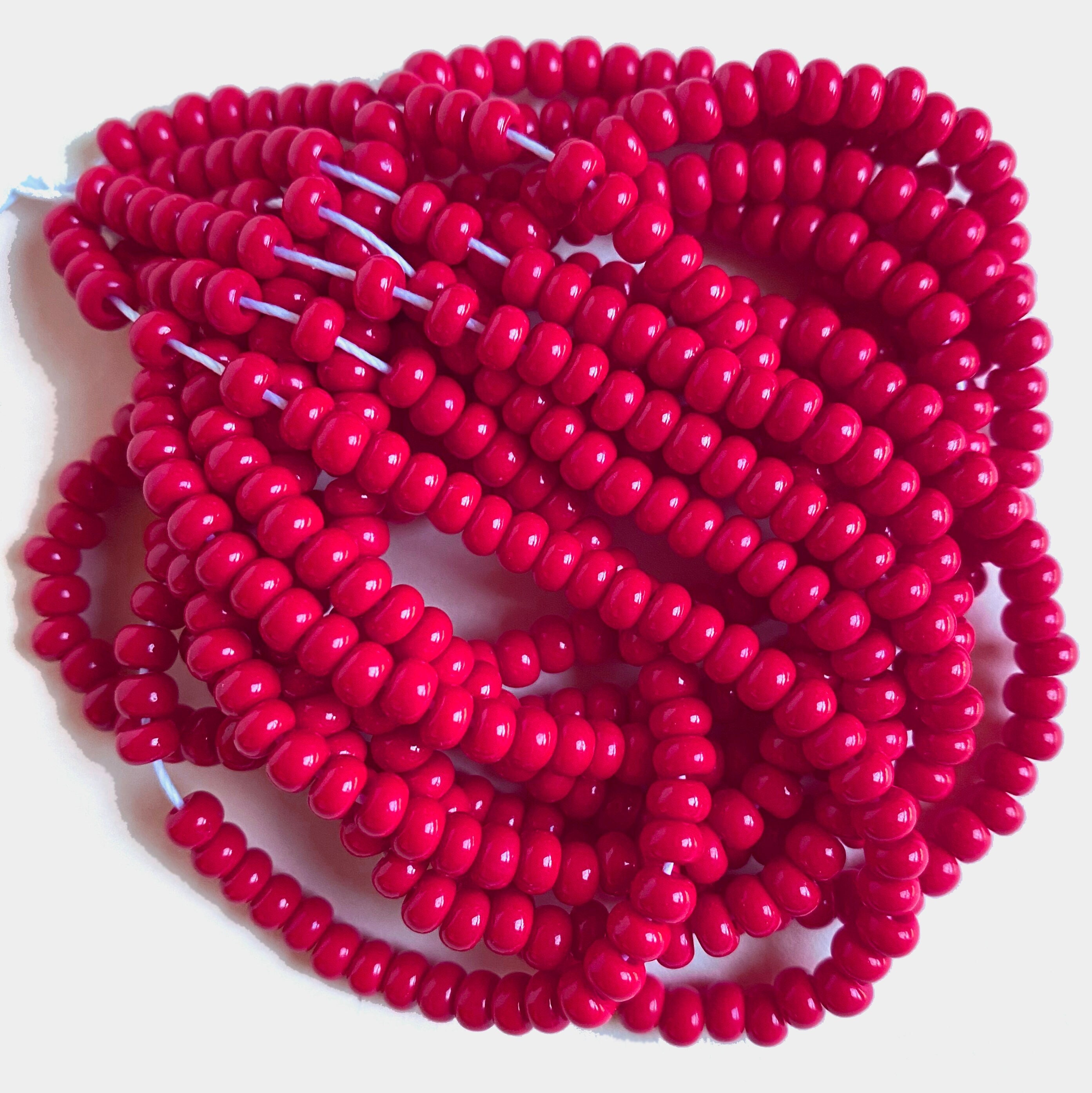 Opaque Red 6/0 Czech Glass Seed Beads, 4mm Preciosa