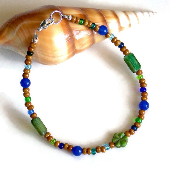 Beaded Beach Anklet, Beaded Boho Anklet, Boho Beaded Anklet