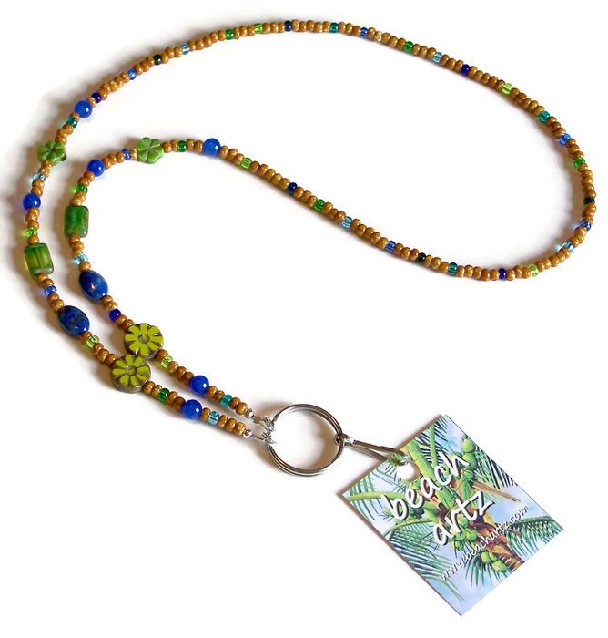 Beaded Boho Lanyard, Beach Lanyard, Boho Lanyard, Beaded Lanyard