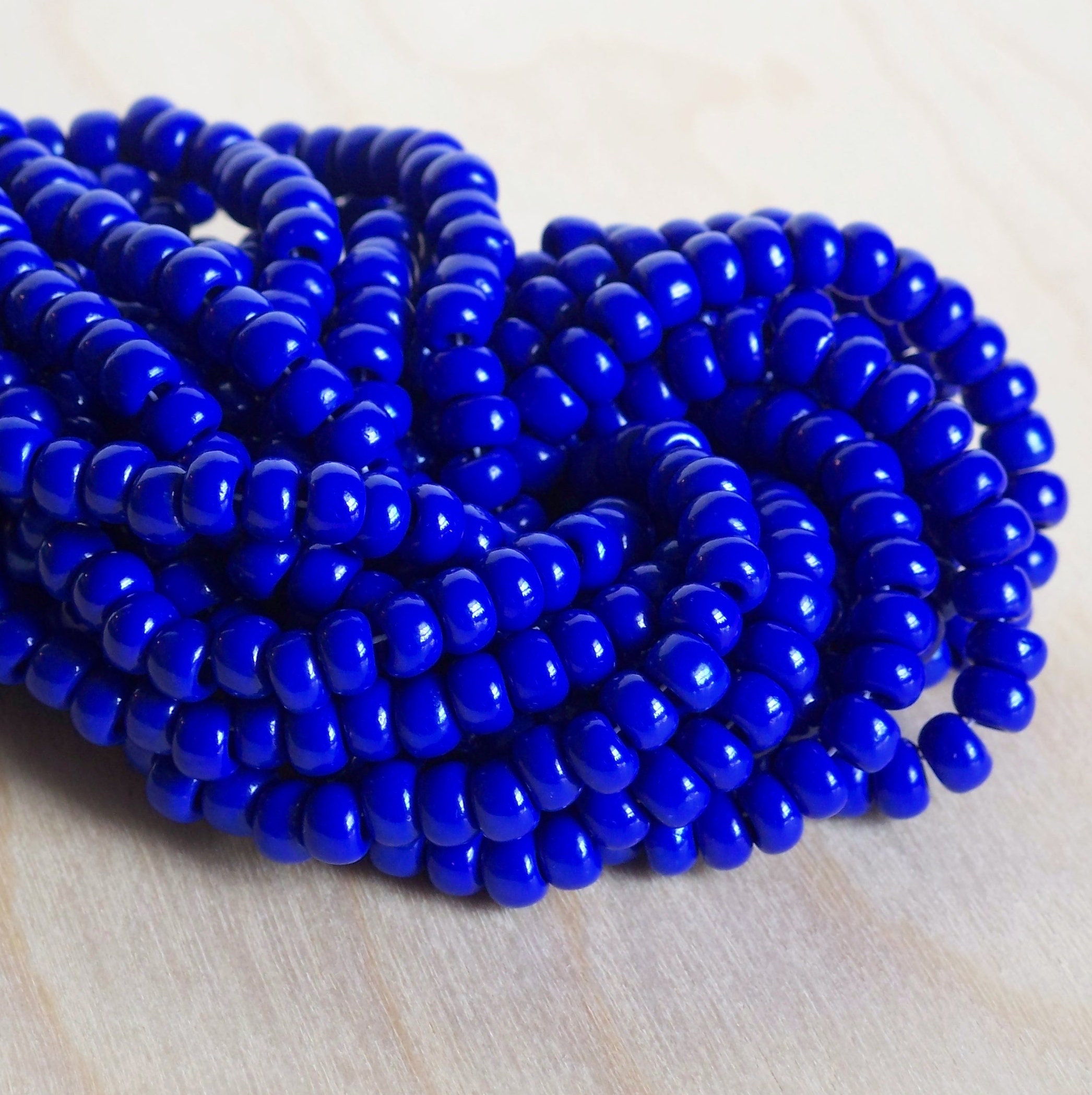 1/0 Opaque Blue Czech Glass Seed Beads * Large Seed Beads